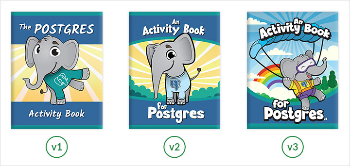 Figure 1: 3 versions of activity book